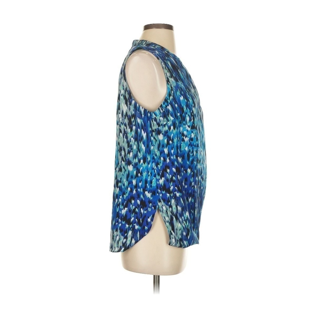 Charlie Jade Women Blue Abstract Print Sleeveless Boho Chic Blouse Top Small A49 - Picture 3 of 9